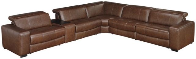 Homelegance® Sutton 6-Piece Brown Power Reclining Modular Sectional with Power Headrests and Charging Ports-0