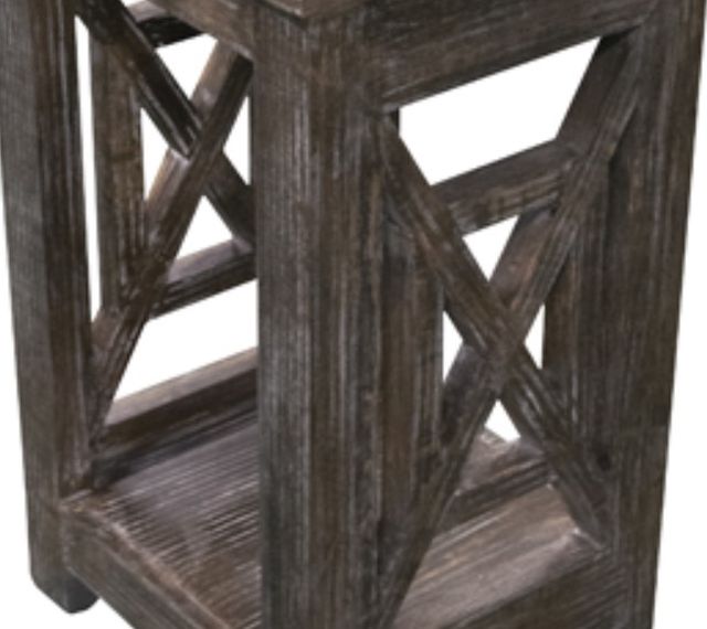 American Wholesale Furniture X Squared Barnwood Side Table-1