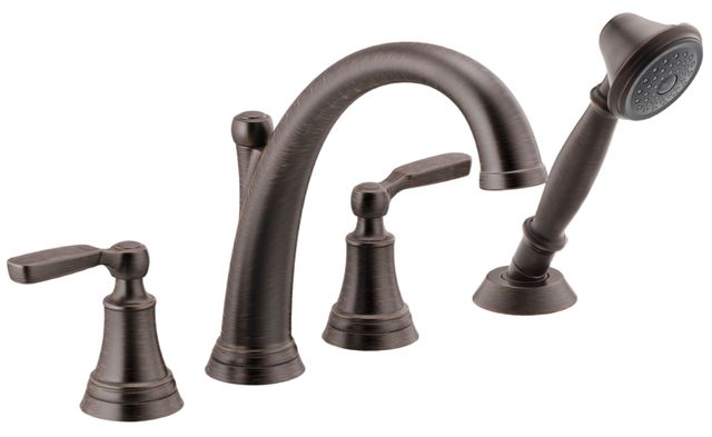 Delta Woodhurst® Venetian Bronze Roman Tub with Handshower Trim-0
