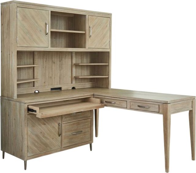 aspenhome® Maddox Biscotti Modular Corner Desk with Hutch-0