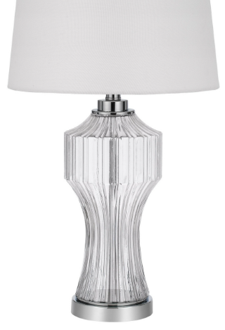 Cal® Lighting & Accessories Reston Column Clear Glass Table Lamp-0