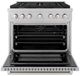 ZLINE 36" Satin Stainless Steel Pro Style Gas Range with 6 Brass Burners-1