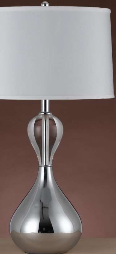 Cal® Lighting & Accessories Ozark Chrome/Light Gray Table Lamp-1