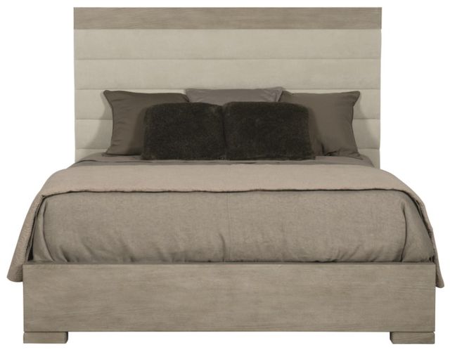 Bernhardt Linea Cerused Greige/Gray Upholstered King Panel Bed-2