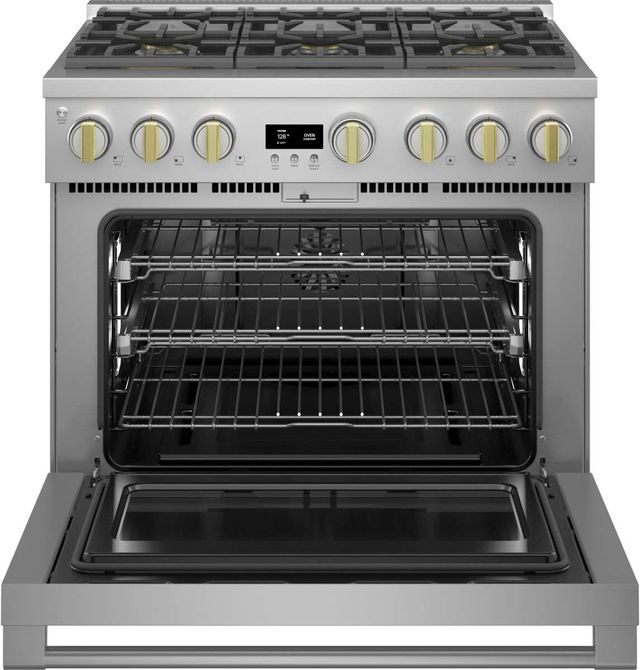 Monogram® Statement Collection 36" Stainless Steel Pro Style Slide In Natural Gas Range-9