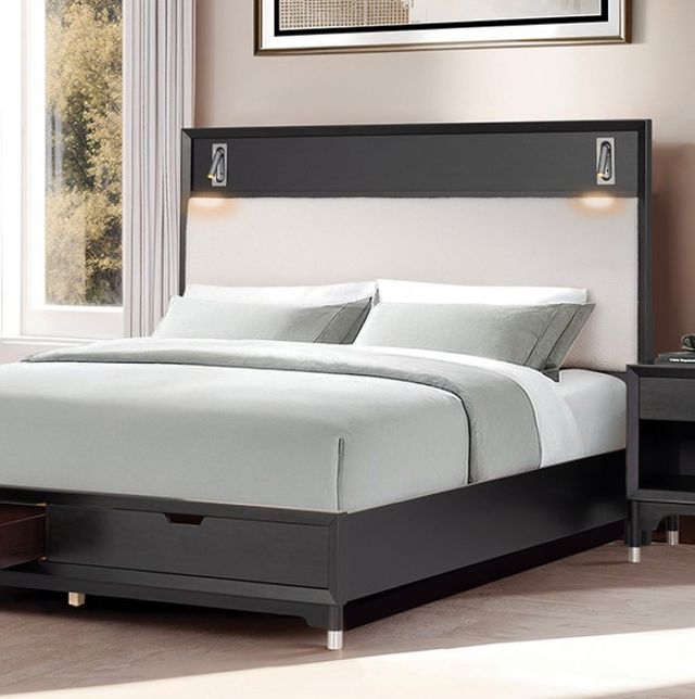 Furniture of America® Torrance 4-Piece Black Queen Bedroom Set-1