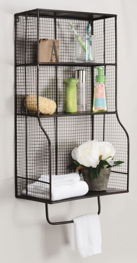 Linon Distressed Wall Storage Organizer-2