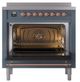 Ilve® Nostalgie II Noblesse 36'' Blue Gray Pro Style Induction Range with Copper Trim-1