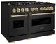 ZLINE Classic Autograph Edition 48" Black Stainless Steel Pro Style Gas Range with Champagne Bronze Accents-2