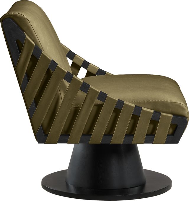 Meridian Furniture Millwin Olive/Black Vegan Leather Swivel Accent Chair-3