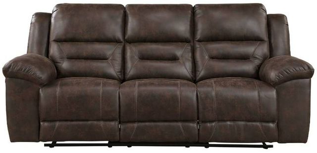 Homelegance® Hazen Dark Brown Double Manual Reclining Sofa-2