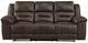 Homelegance® Hazen Dark Brown Double Manual Reclining Sofa-2