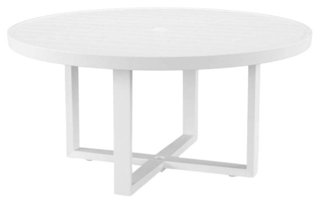 Sunset West Newport Frost Metal Round Outdoor Dining Table-0