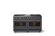 Viking® 5 Series 60" Cast Black Pro Style Dual Fuel (LP) Range with Brushed Brass Trim-3