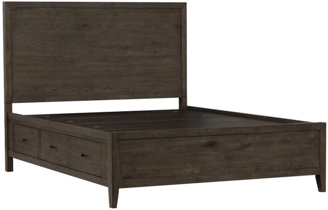 Intercon Norwich Dark Rustic Oak Queen Panel Storage Bed-2