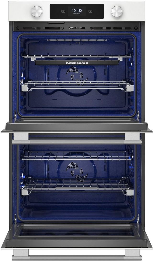KitchenAid® 30" White Smart Double Electric Wall Oven with Assisted Cook Cycles-1