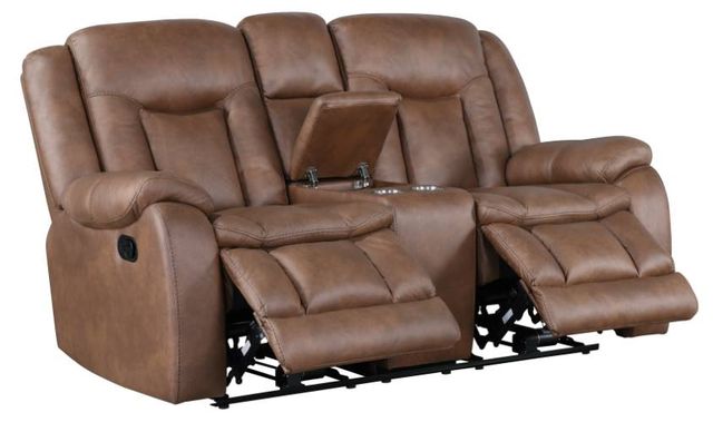 New Classic® Home Furnishings Morello Brown Dual Manual Reclining Loveseat-3