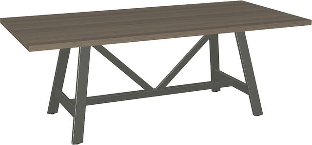 Amisco Customizable Octavia Solid Ash Rectangular Dining Table Top with Metal Base-0