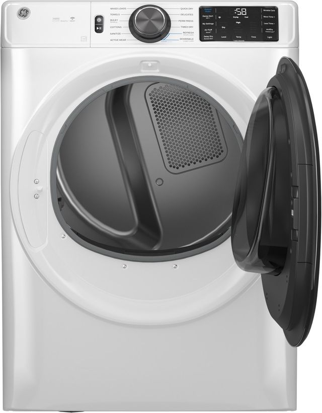 GE® 7.8 Cu. Ft. White Front Load Gas Dryer with Steam and Sanitize Cycle-2