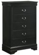 Elements International Louis Philippe Black Drawer Chest-0