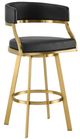 Armen Living Saturn Black/Gold Bar Stool-0