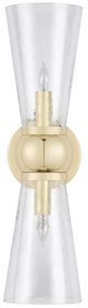 Currey & Company Byford Brass/Clear Bath Wall Sconce-2
