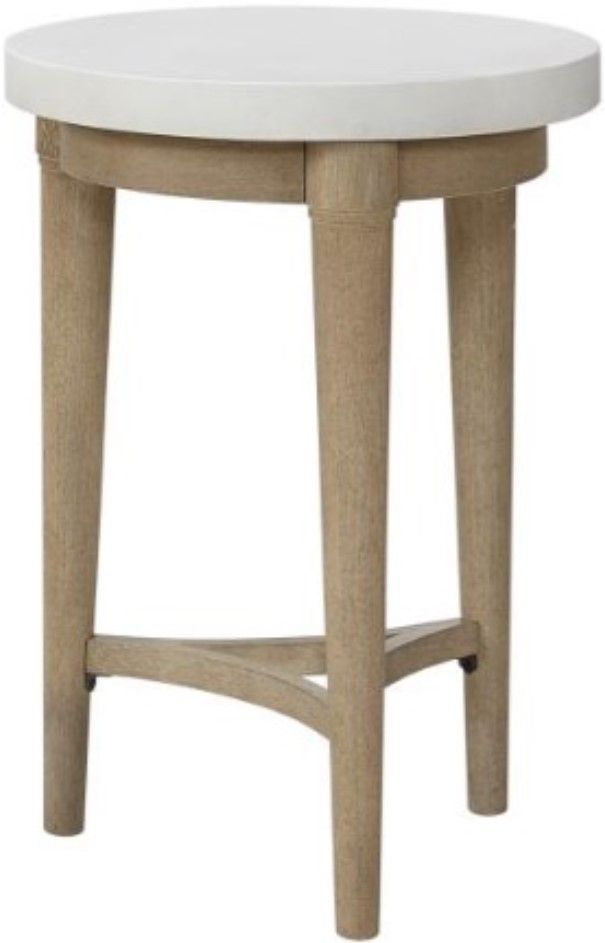 Bernards Citrus Heights Cement Top Chairside Table with Sand Base-0