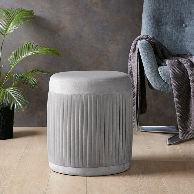 Olliix by Madison Park Holt Light Grey Accent Ottoman-3