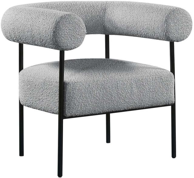 Meridian Furniture Blake Gray/Black Boucle Fabric Accent Chair-0