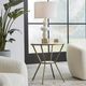 Uttermost® Refuge White Side Table with Antique Gold Frame-1