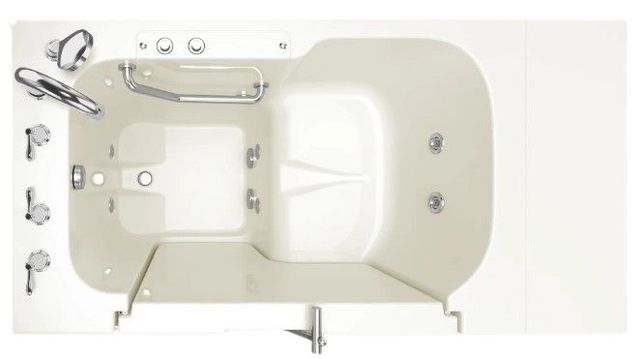 American Standard Gelcoat Linen 32” x 52” Outward Opening Door Walk-In Bathtub with Whirlpool system-1