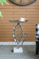 A & B Home Stainless Steel Leaf Accent Table-3