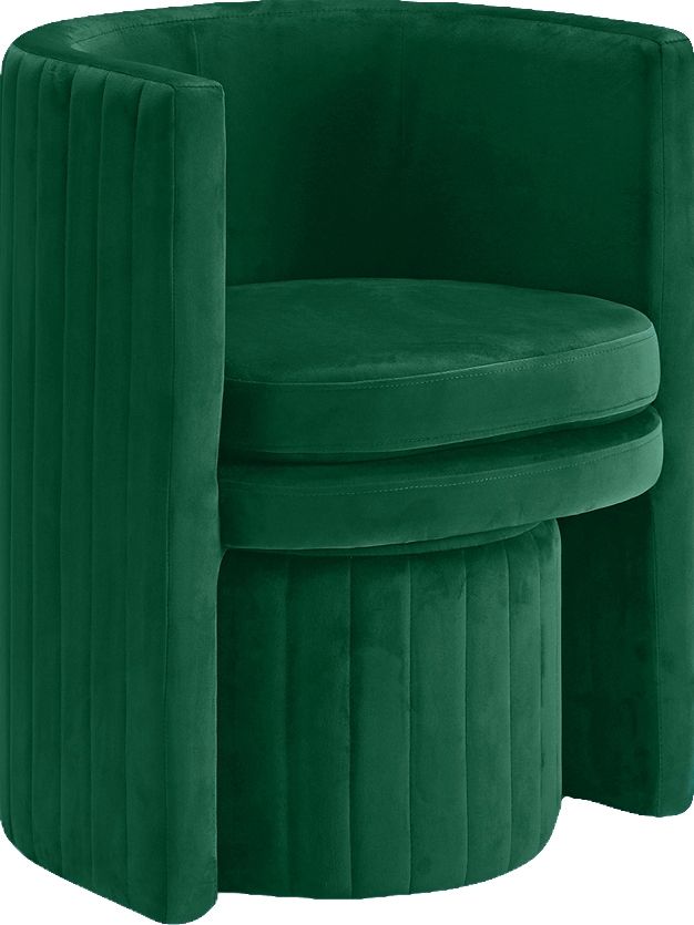 Meridian Furniture Selena Green Velvet Chair and Ottoman Set-1