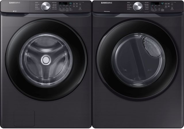Samsung Black Front Load Washer & Gas Dryer Laundry Pair-0
