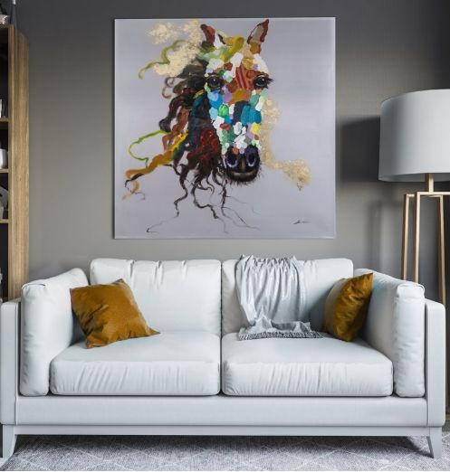 YHD Horse of an Abstract Color Wall Art-1