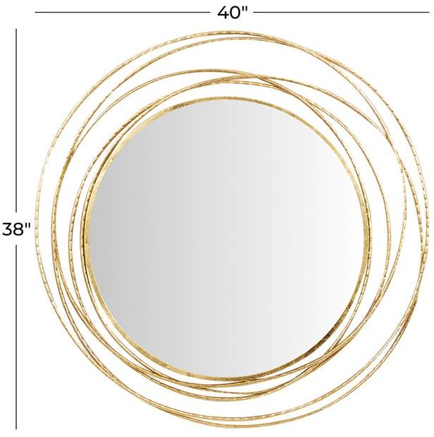 Deco Marche Gold Overlapping Ring Frame Wall Mirror-2