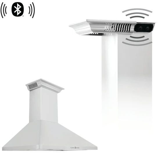 ZLINE 36" Stainless Steel Wall Mounted Range Hood with Built-in Bluetooth Speakers-1