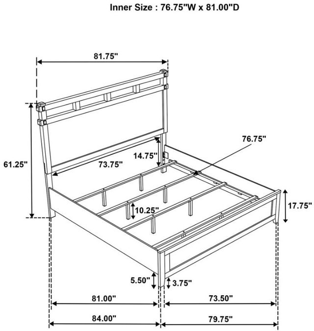 Coaster® Hazlewood Vineyard Oak Eastern King Panel Bed-3