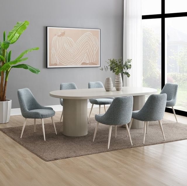 ACME Furniture Laela 2-Piece Light Blue/White Dining Side Chair Set-1