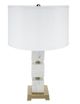 A & B Home Gold/White Marble Cube Table Lamp-4