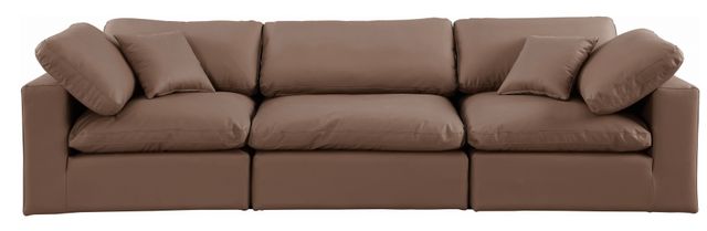Meridian Furniture Comfy 3-Piece Brown Vegan Leather Modular Sofa-1