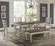 Elements International Farmington Medium Brown/Washed Stone Dining Bench-1
