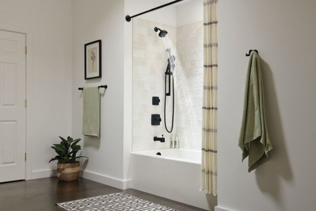Peerless Ezra® Matte Black Tub and Shower Trim Kit -1