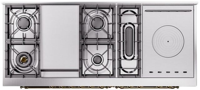Ilve® Nostalgie II Series 60" Glossy Black Pro Style Dual Fuel Range-3