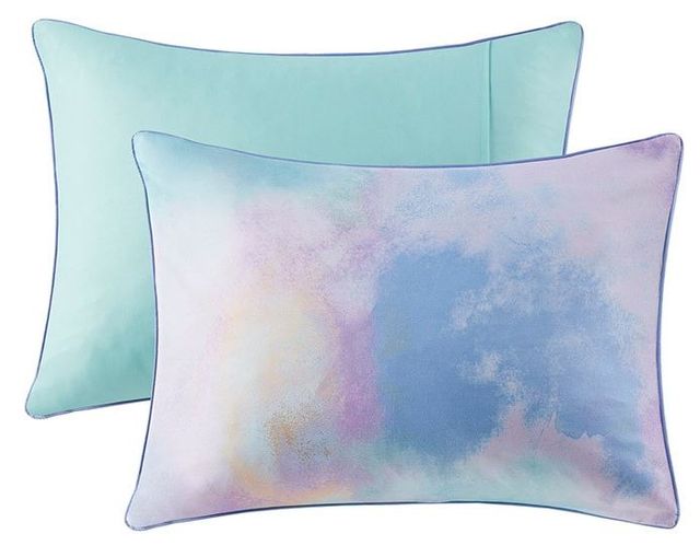 Olliix by Intelligent Design Cassiopeia Aqua Twin/Twin XL Watercolor Tie Dye Printed Comforter Set-2