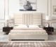 VIG Furniture Modrest Daystar Beige Velvet/Gold Eastern King Panel Bed-1