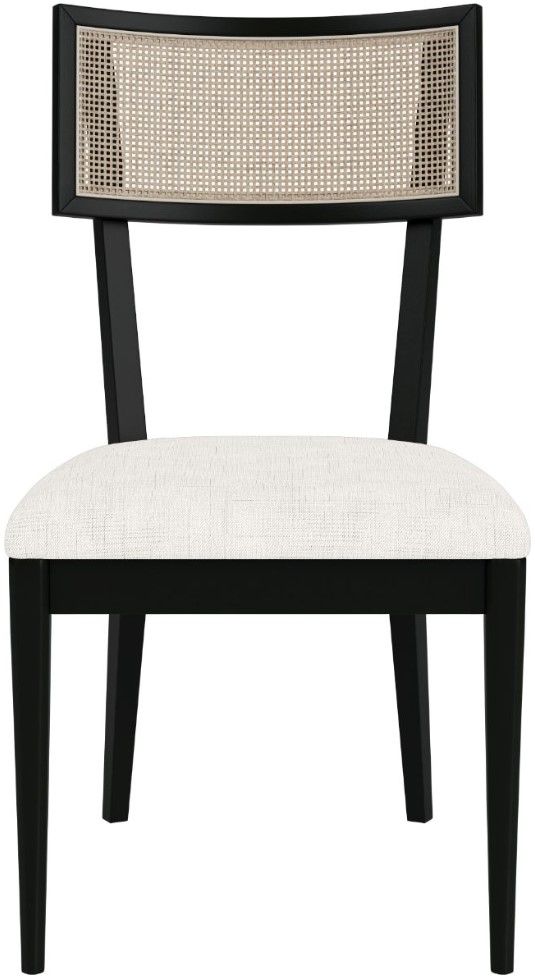Riverside Furniture Laguna 2-Piece Ebony Drift/White Cane Upholstered Side Chair Set-2