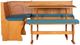 Linon Chelsea 3-Piece Blue/Honey Nook Dining Set with Cushion-0