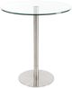 Furnishings' Mate Customizable Aris Glass Top 32'' Dining Table with Brushed Stainless Steel Base-0