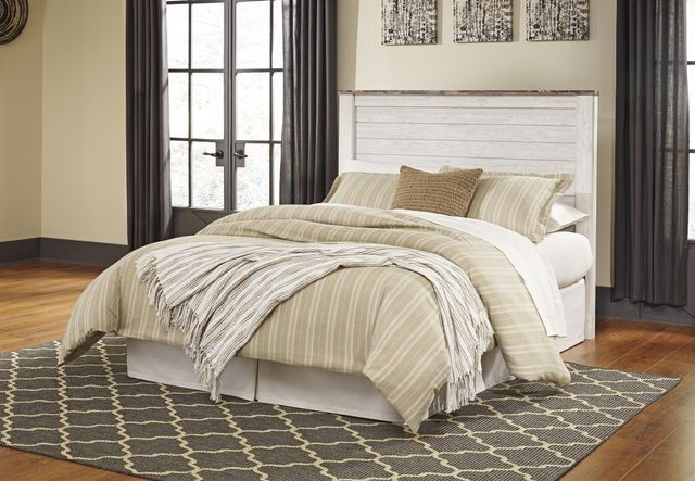 Signature Design by Ashley® Willowton Whitewash Queen/Full Panel Headboard with small LSF crunch on corner-3